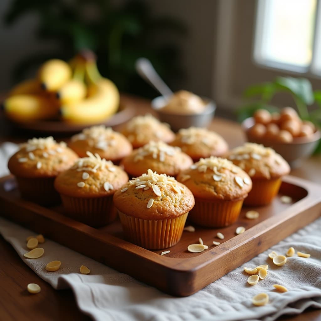 Muffins de Plátano Macho y Cacahuete: Desayuno Sin Harina y Alto en Energía