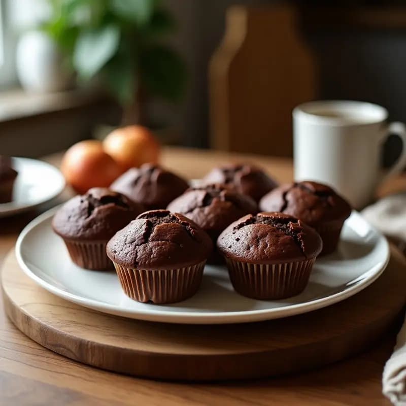 Muffins de Harina de Plátano Maduro y Cacao Puro: Desayuno Colombiano Sin Harina Refanada