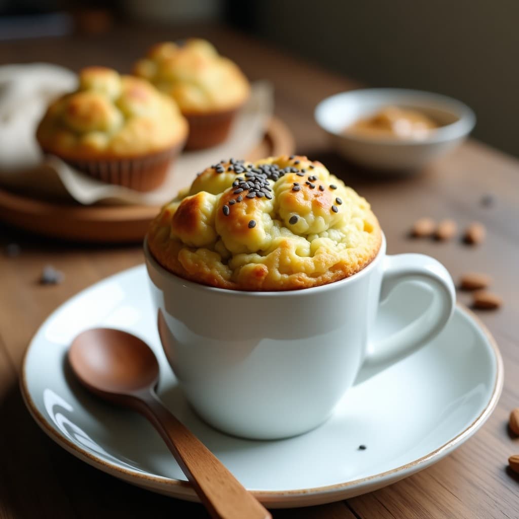 Muffins de Proteína de Guisante y Calabacín: Desayuno Keto Sin Horno en Taza
