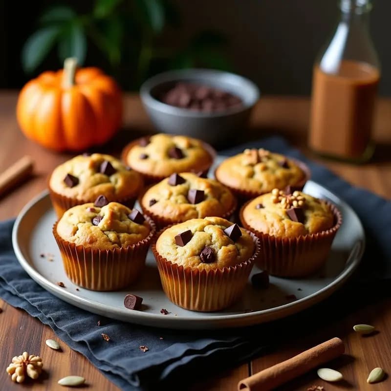 Muffins de Quinoa y Calabaza con Chocolate Negro: Desayuno Andino Sin Gluten