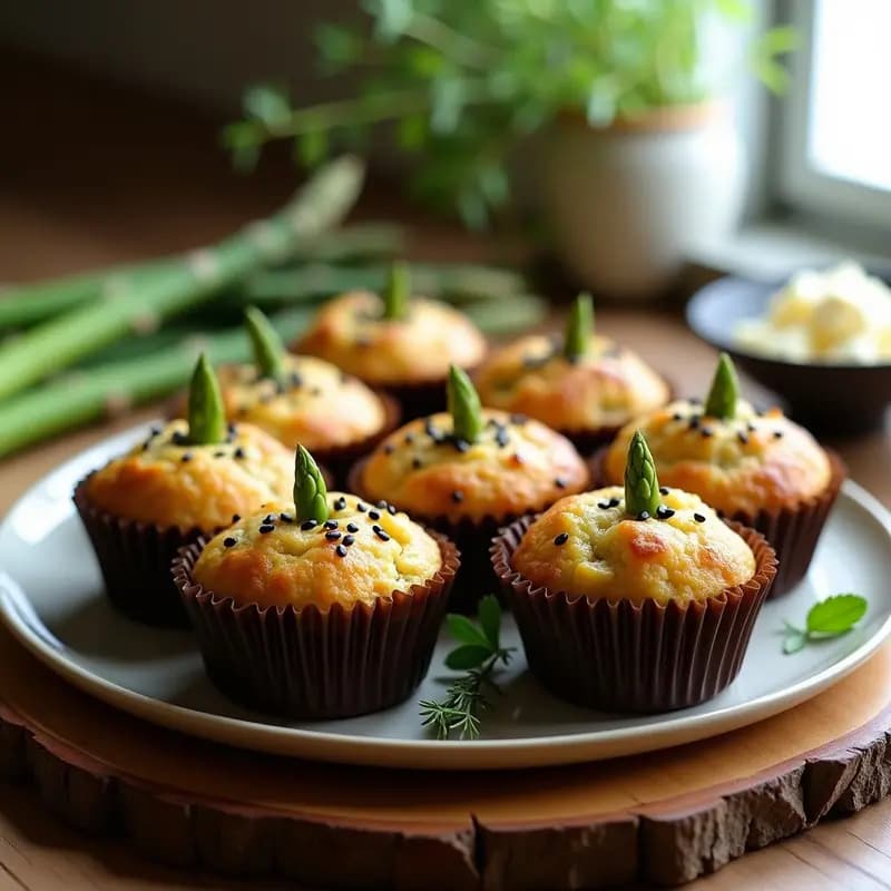 Muffins de Quinoa y Espárragos con Queso de Castañas: Receta Sin Lactosa y Alta en Fibra