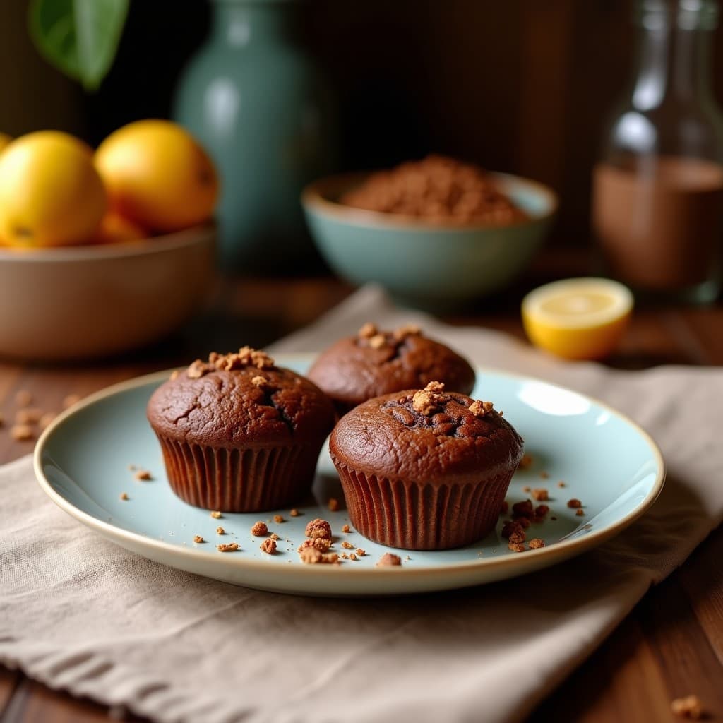 Muffins de Remolacha y Cacao Puro: Postre Sin Azúcar con Toque Terroso y Energético