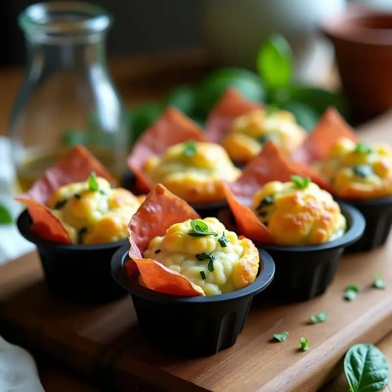 Muffins Salados de Calabacín y Queso de Cabra con Jamón Crudo
