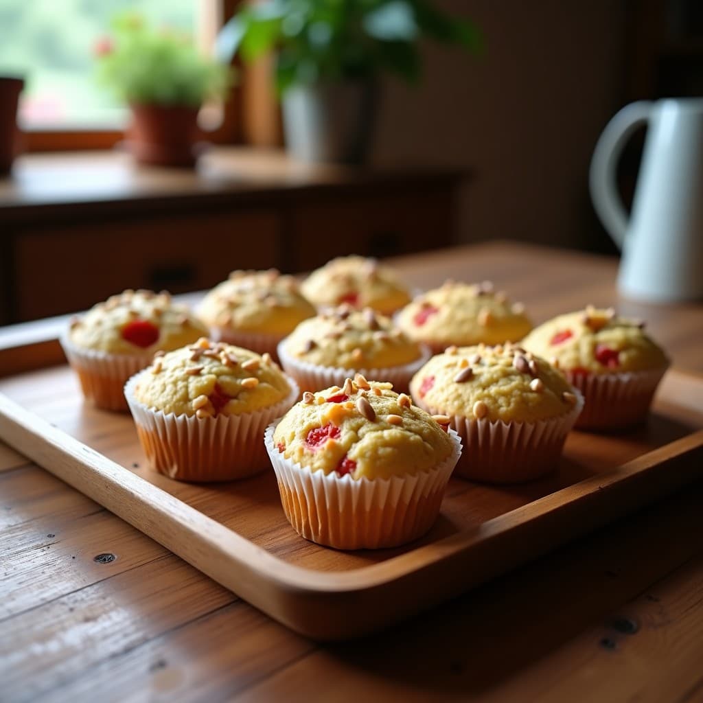 Muffins Salados de Chía y Pimiento Rojo: Desayuno Keto y Sin Harina en 12 Minutos