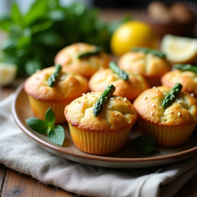 Muffins Salados de Espárragos y Queso de Almendras: Receta Sin Gluten y Alta en Fibra