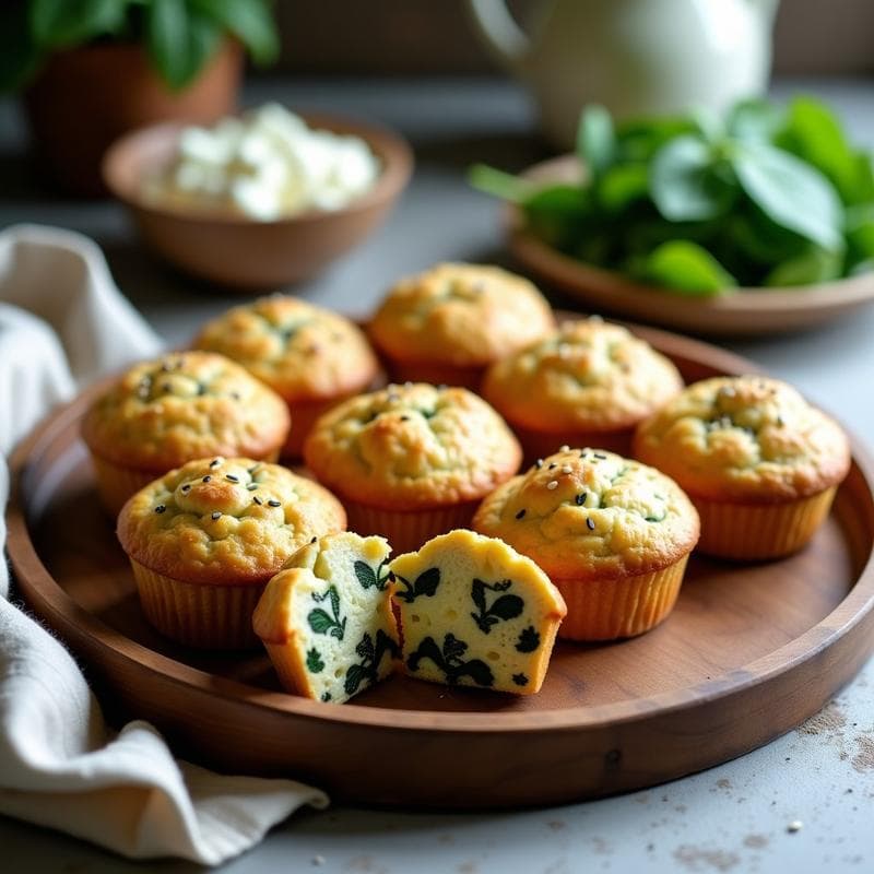 Muffins Salados de Espinacas y Queso de Anacardos: Desayuno Vegano y Sin Gluten