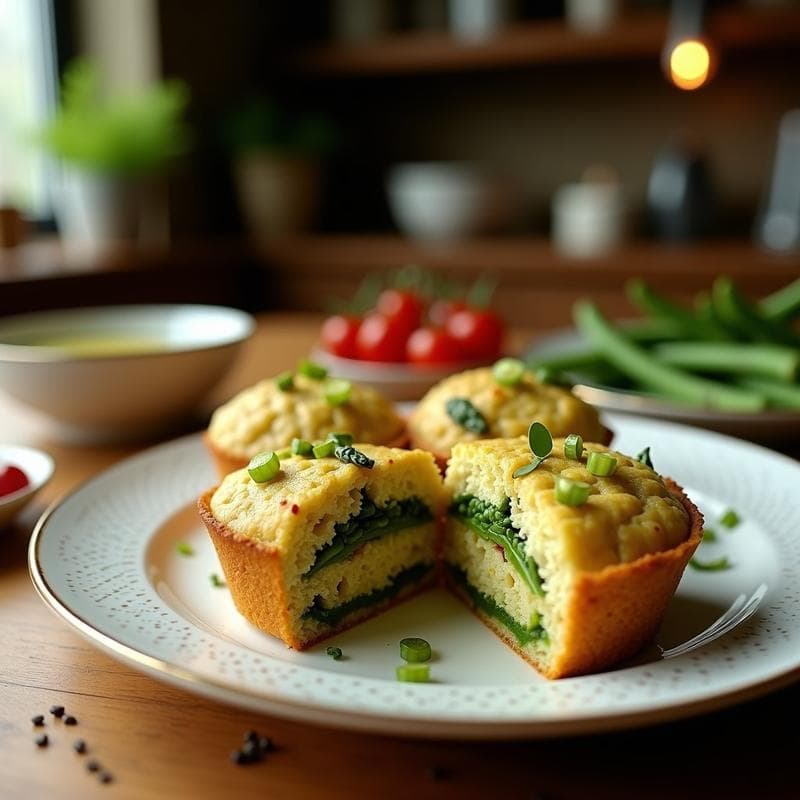 Muffins Salados de Quinoa y Espárragos: Desayuno Sin Gluten y Alto en Fibra