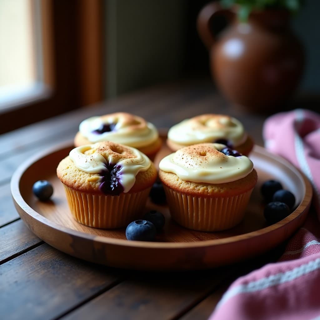 Muffins de Harina de Teff y Blueberries con Frosting de Anacardos: Desayuno Etíope Sin Gluten y Keto