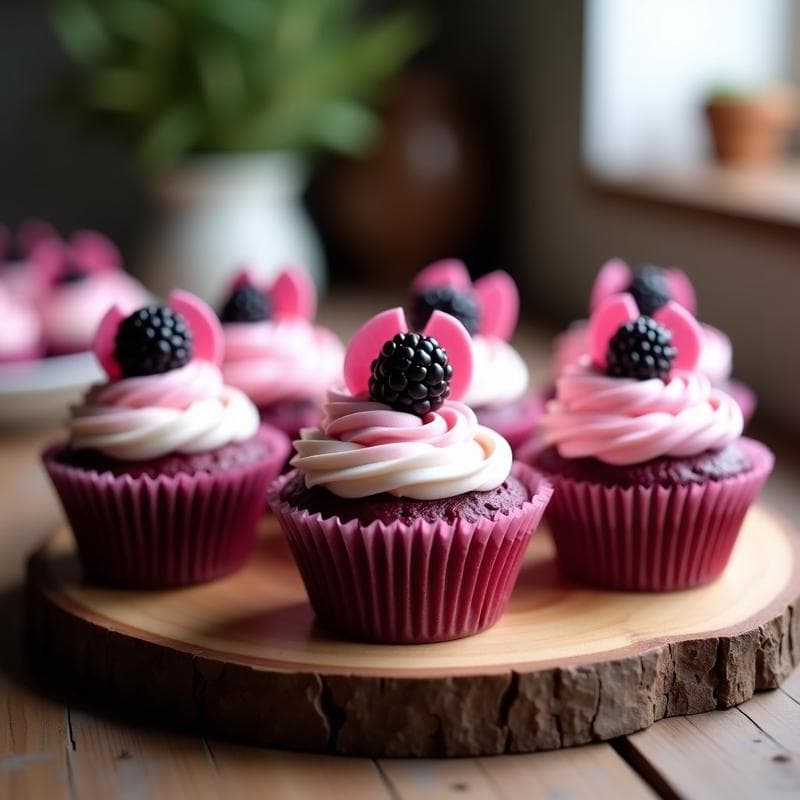 Muffins de Unicornio de Remolacha y Zarzamora: Postre Sin Azúcar y Colorido