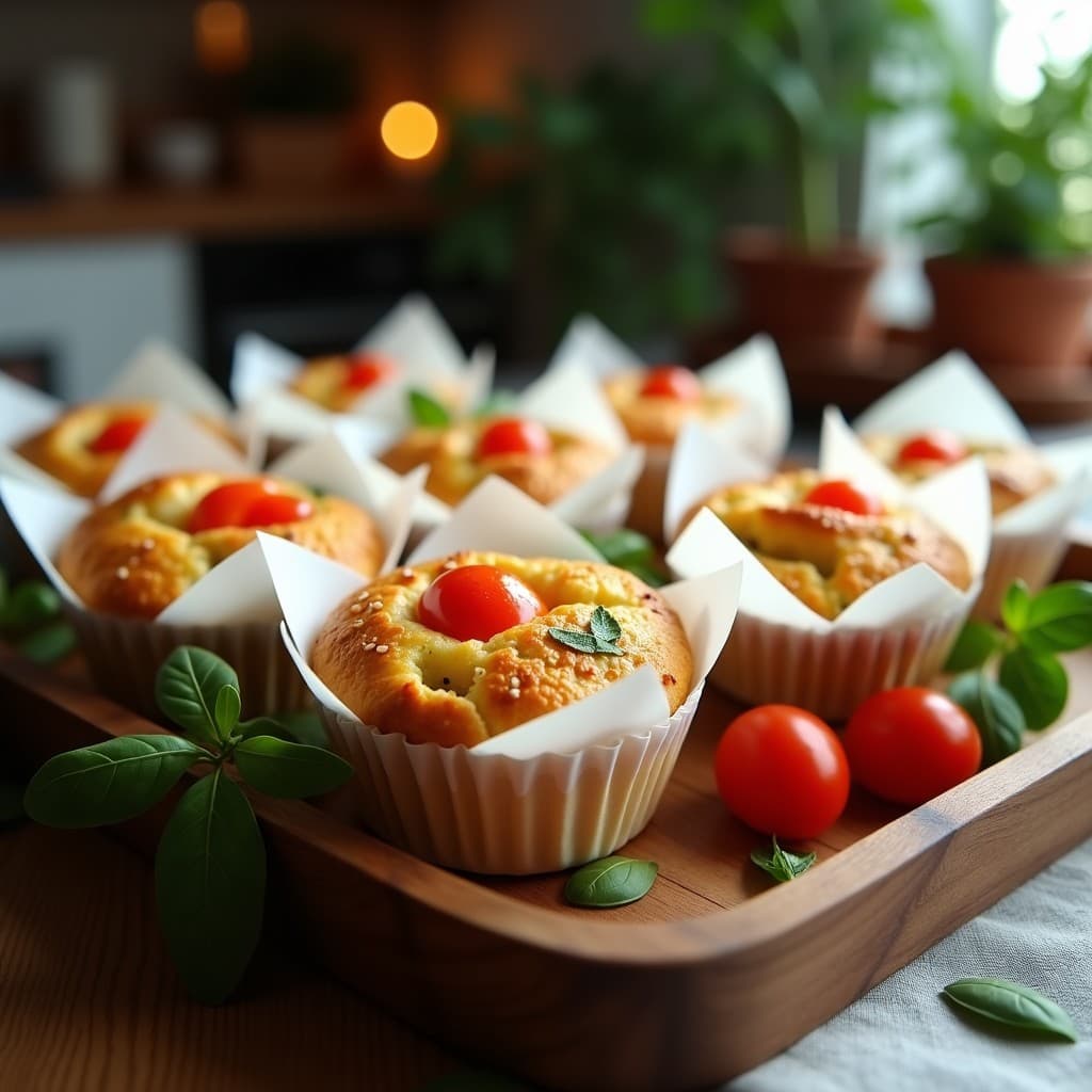 Muffins de Za’an con Queso Halloumi y Tomates Cherry: Desayuno Libanés Sin Gluten en Airfryer