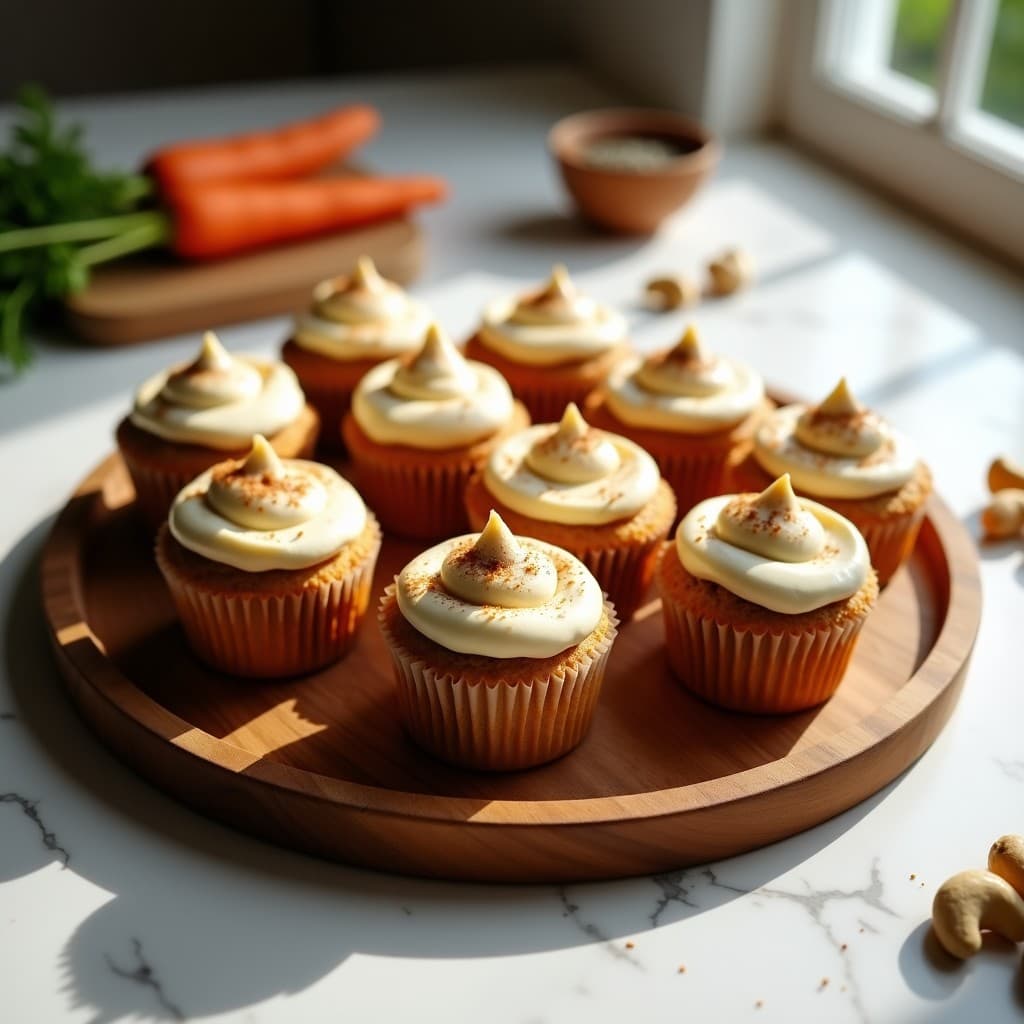 Muffins de Zanahoria y Semillas de Chía con Frosting de Anacardos: Postre saludable Sin Azúcar