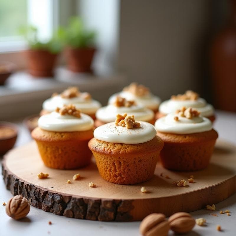 Muffins de Zanahoria y Jengibre con Glaseado de Cream Cheese Vegano: Desayuno Sin Azúcar y Sin Lactosa