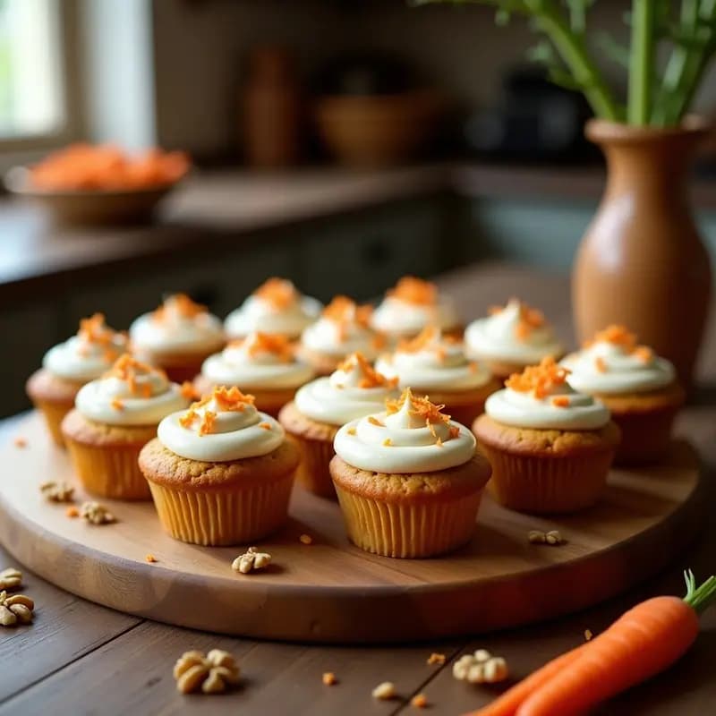 Muffins de Zanahoria y Nueces con Frosting de Queso Crema: Desayuno Sin Azúcar