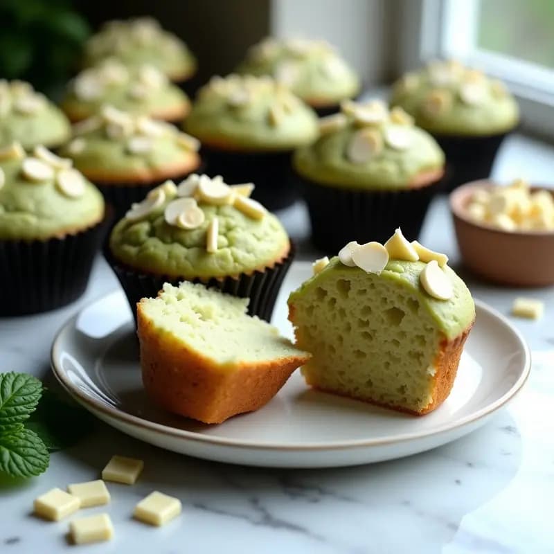 Muffins de Zucchini y Chocolate Blanco: Desayuno Sin Azúcar y Esponjoso
