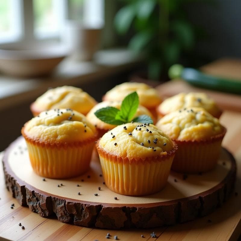 Muffins de Zucchini y Queso de Almendras con Semillas de Chía: Desayuno Keto Sin Harina en 20 Minutos