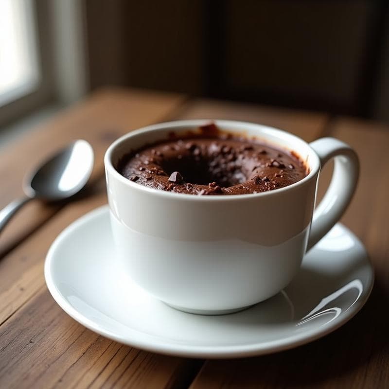 Mug Cake de Almendra y Chocolate 100%: Postre Keto en Taza en 2 Minutos