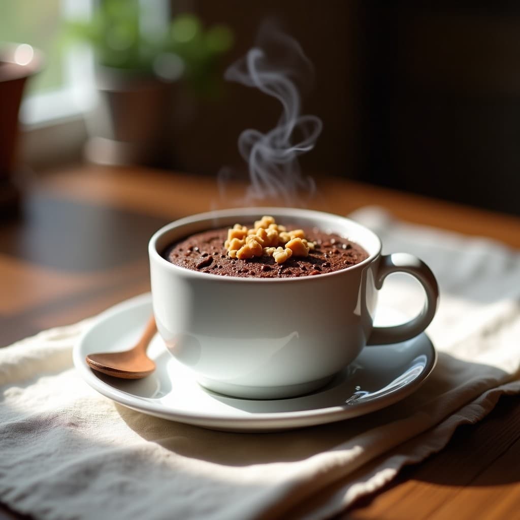 Mug Cake de Harina de Lentejas y Cacao Puro: Postre Vegano Sin Horno en 3 Minutos