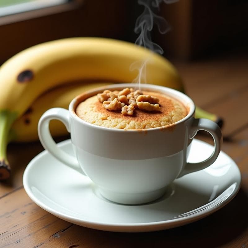 Mug Cake de Plátano y Canela: Postre Sin Harina y Sin Azúcar en 2 Minutos