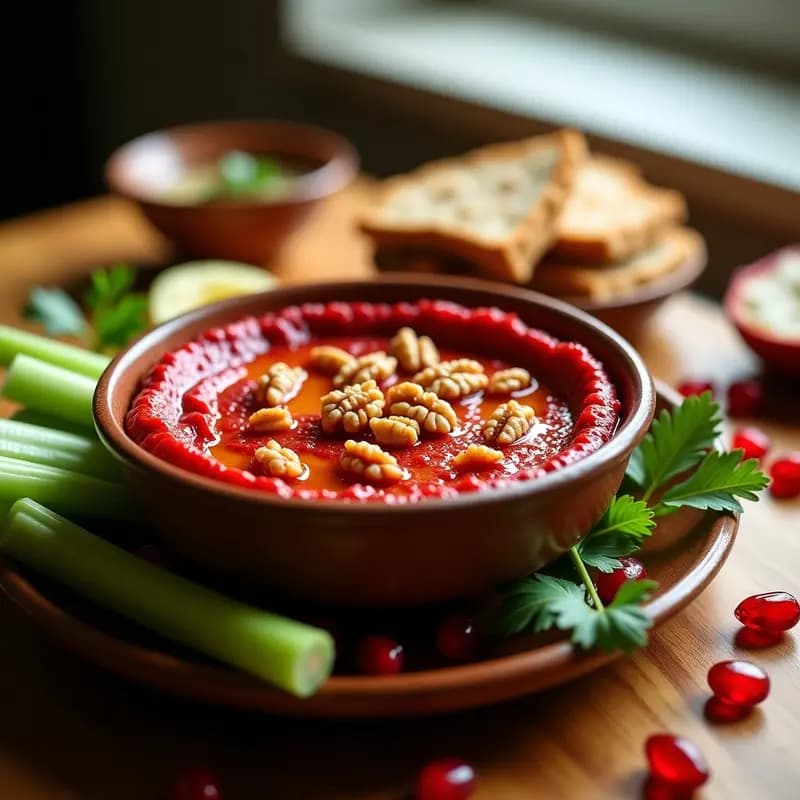Muhammara de Nueces y Granada: Dip Sirio Vegano y Sin Azúcar