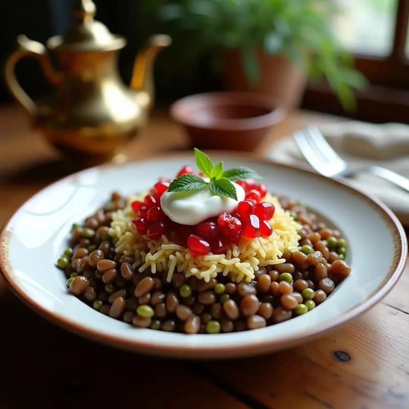 Mujadara de Lentejas Pardinas y Cebolla Caramelizada: Receta Libanesa Económica y Nutritiva