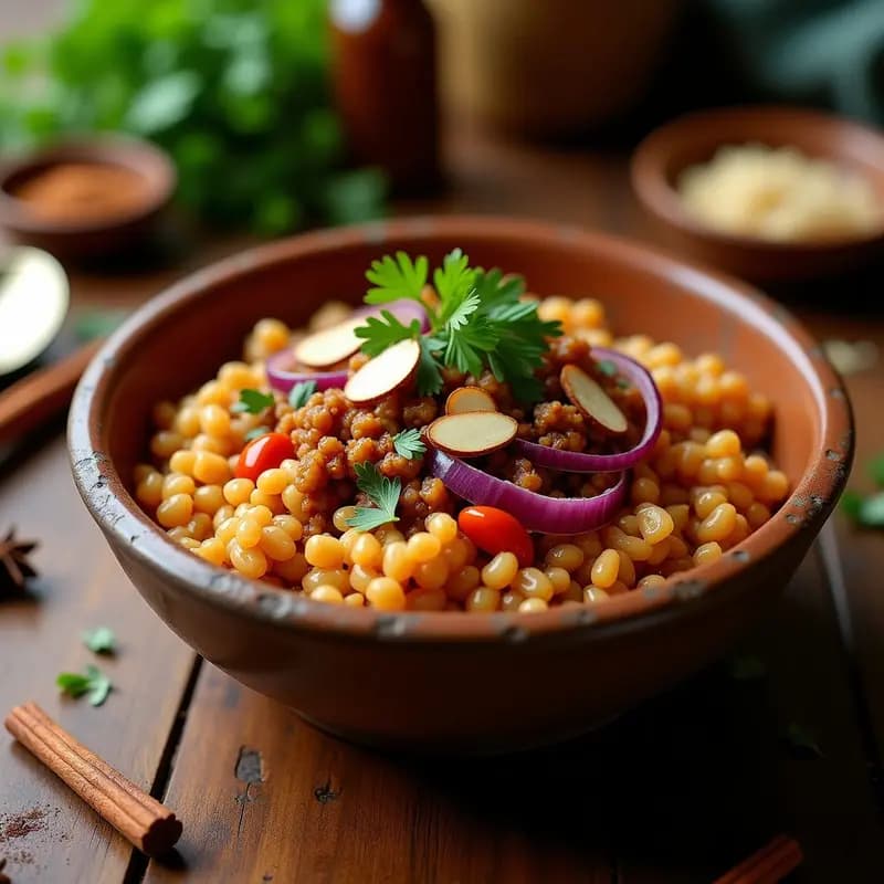 Mujadara de Lentejas Rojas y Arroz Integral: Receta Libanesa en Olla Lenta