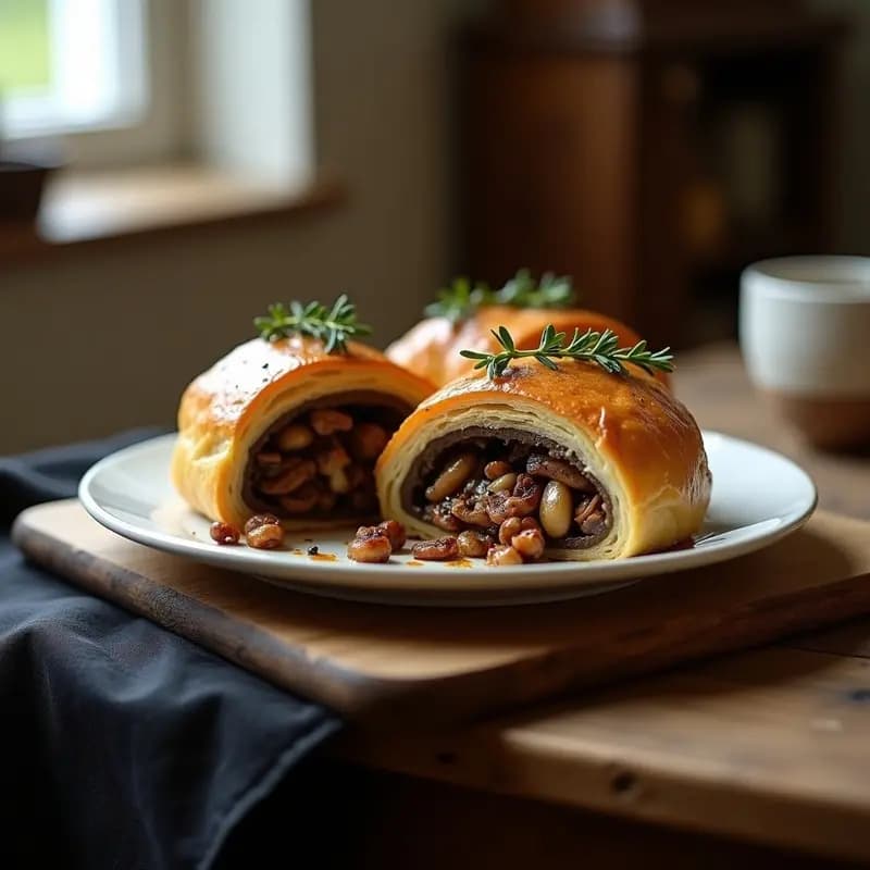 Mushroom Wellington Vegano: Receta Británica con Hongos Portobello
