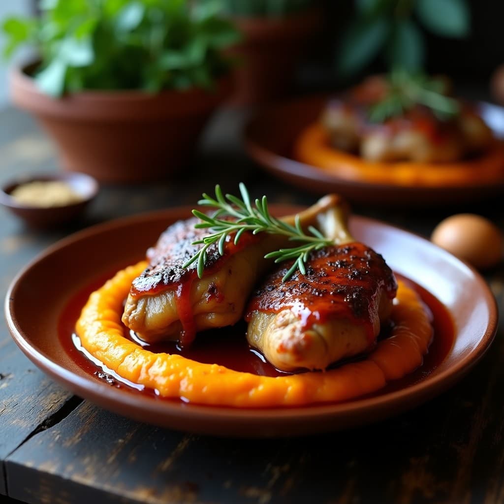 Muslos de Pollo al Vino Porteño con Puré de Camote: Receta Argentina en Olla Lenta