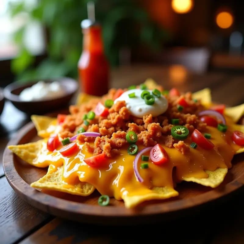 Nachos con Queso Fundido de 5 Tipos y Toppings de Chicharrón: El Aperitivo Definitivo para Fiesta