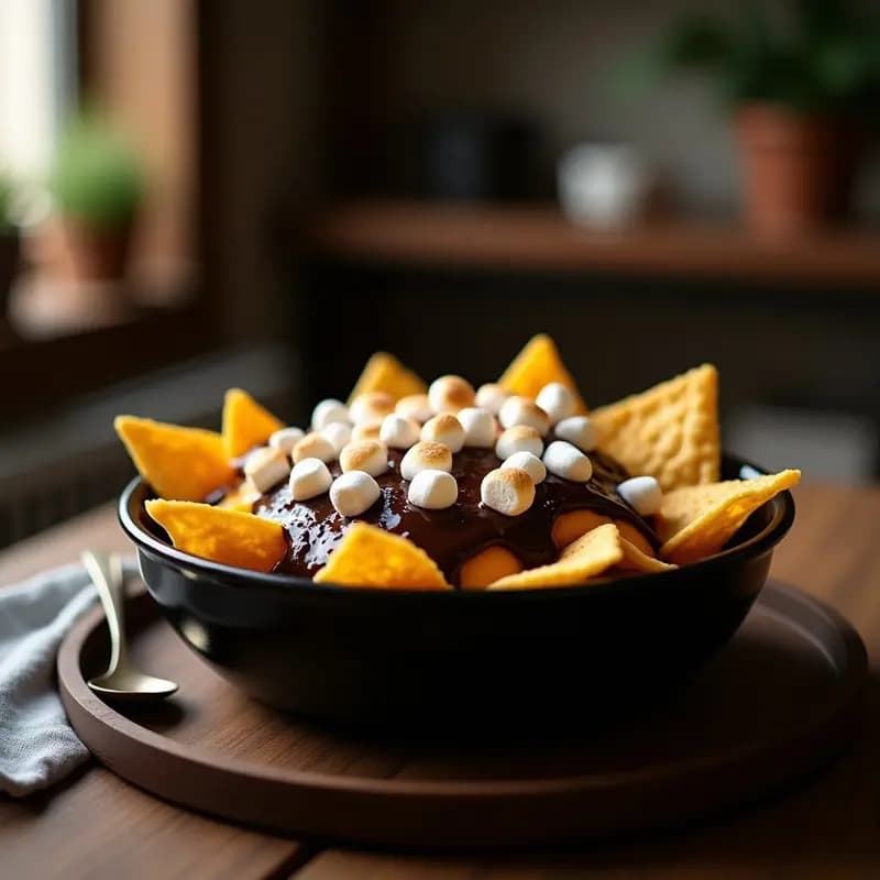 Nachos de Chocolate con Queso Fundido de Cacao y Marshmallows: Snack de Película