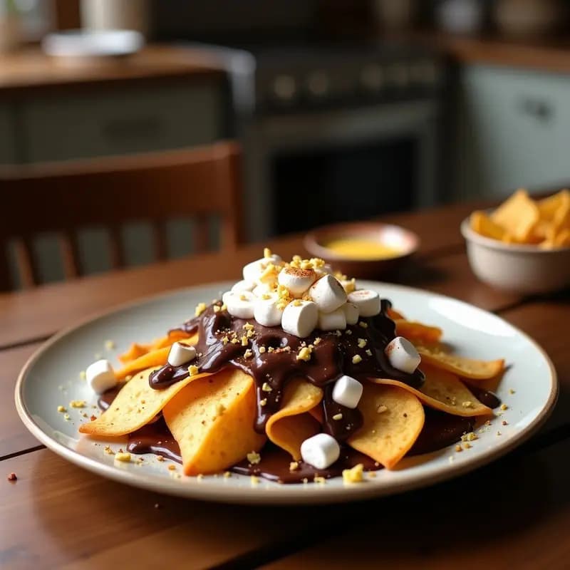 Nachos de Chocolates con Queso Fundido y Marshmallows tostados: El Postre que Parece Salado