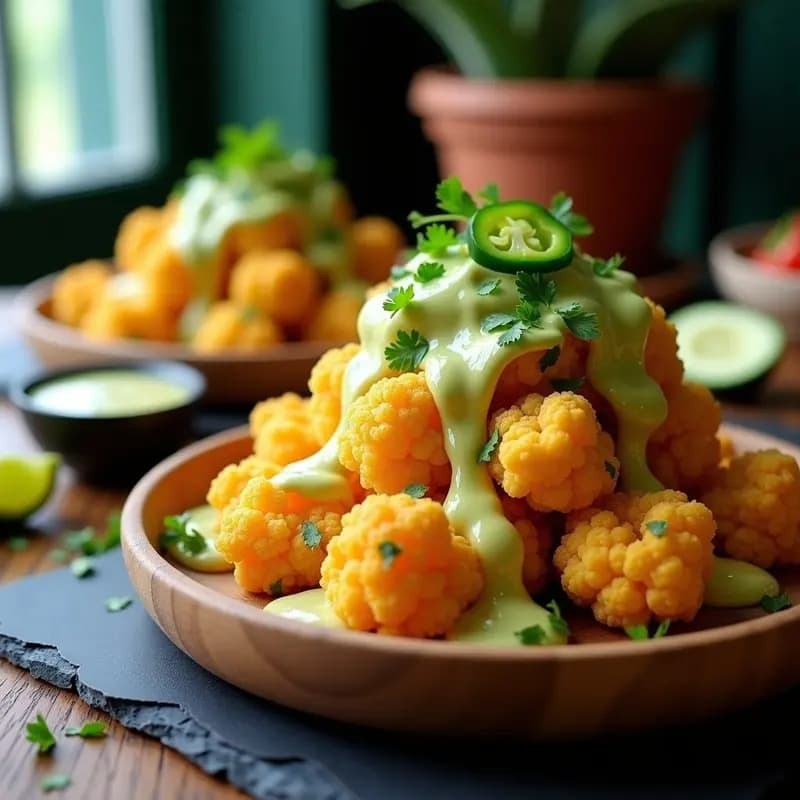 Nachos de Coliflor con Queso de Anacardos y Guacamole de Pepino: Receta Keto y Sin Gluten