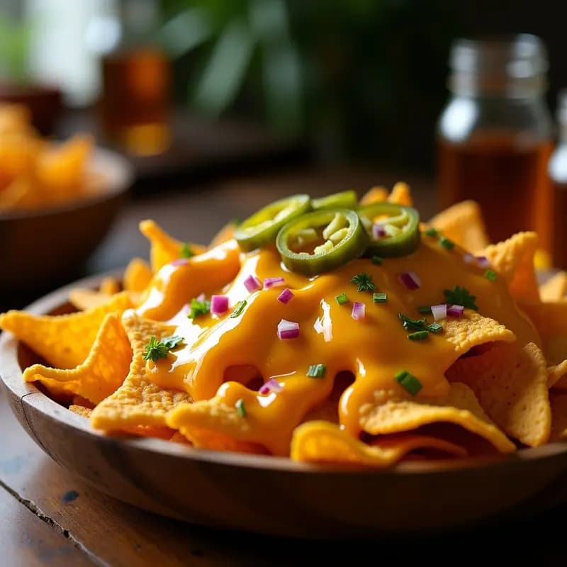 Nachos de Doritos con Queso Cheddar Líquido y Jalapeños en Miel: Snack Crujiente para Fiesta
