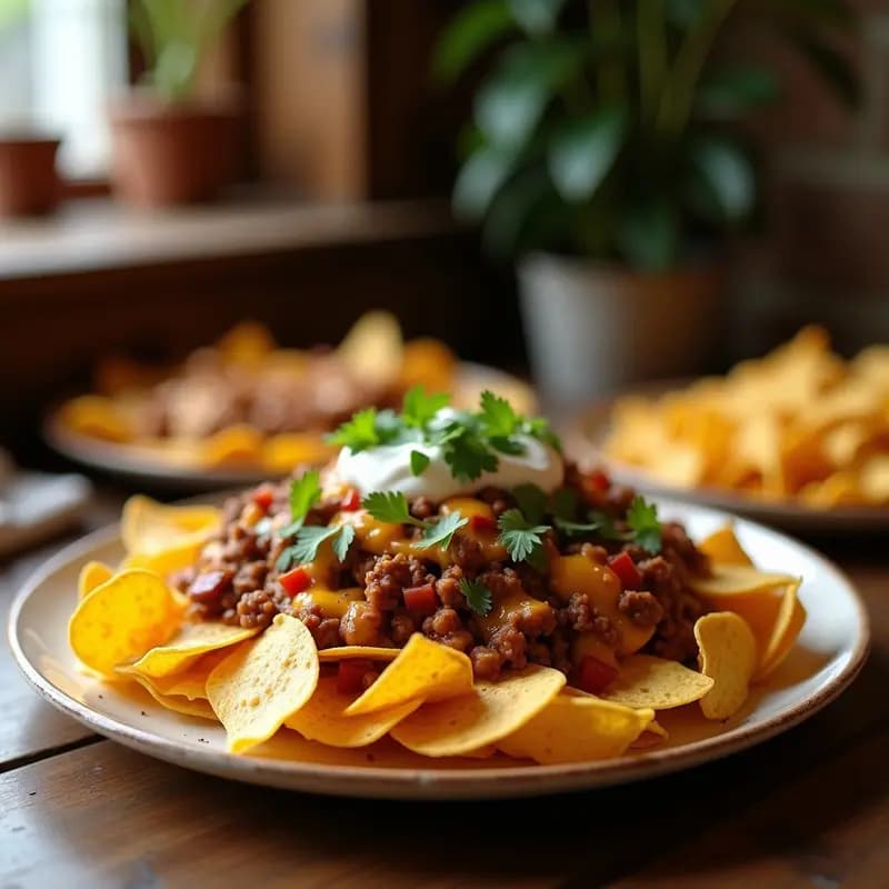 Nachos de Papas Fritas con Queso Fundido y Trozos de Hamburguesa: Receta de Comida Chatarra en su Máxima Expresión