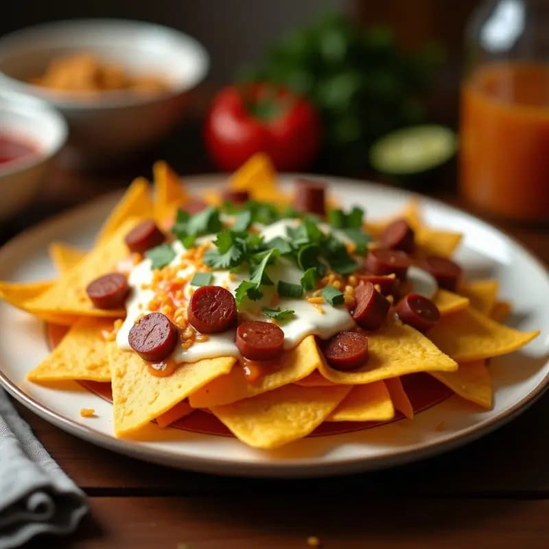 Nachos con Queso Derretido de 4 Tipos y Chorizo Ibérico: Aperitivo para Maratones de Películas