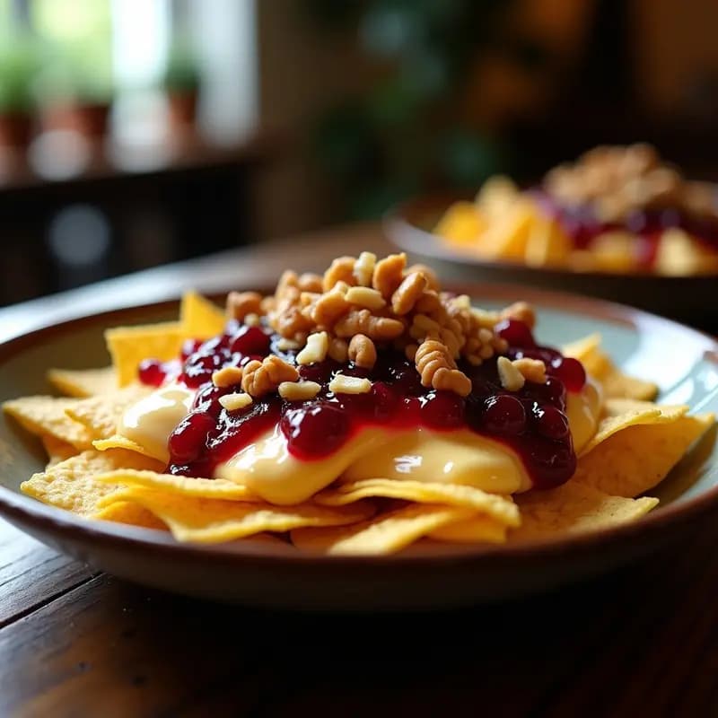 Nachos de Queso Azul y Mermelada de Arándanos: Aperitivo Dulce Salado para Adictos al Queso