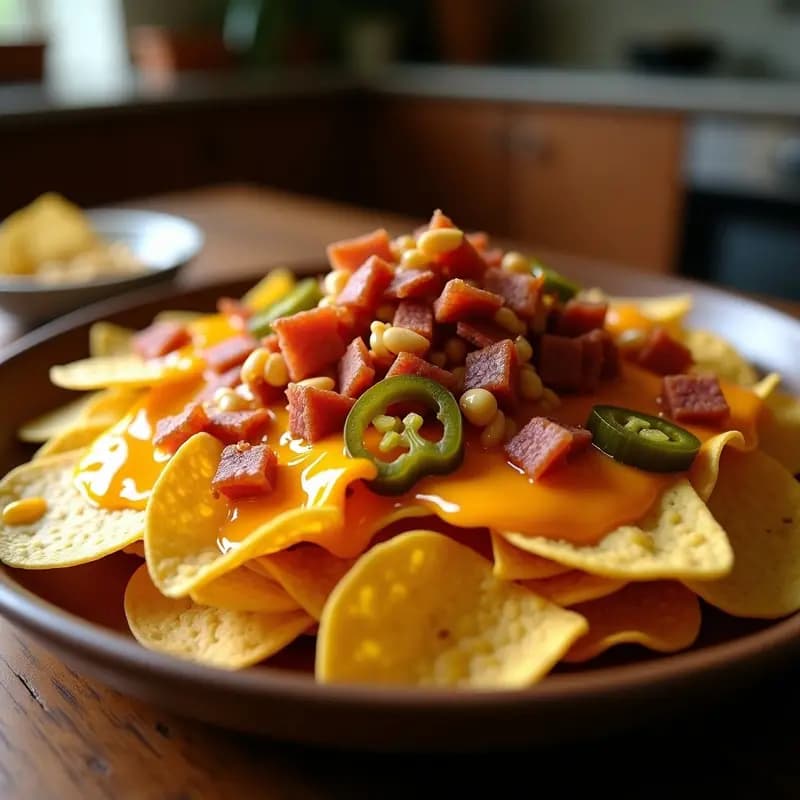 Nachos con Queso Cheddar, Bacon Crujiente y Sirope de Arce: El Snack Más Adictivo