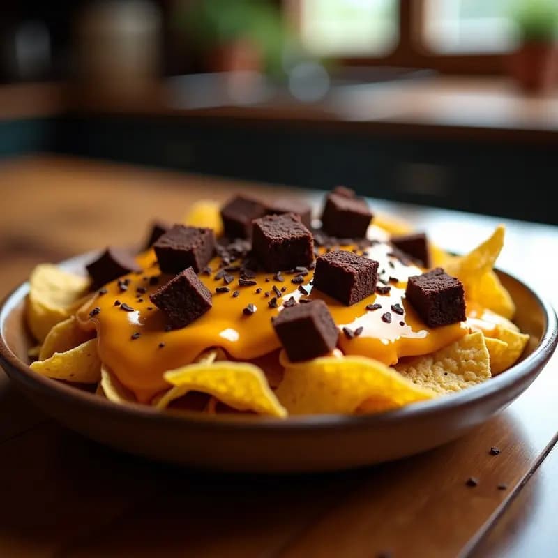 Nachos con Queso Líquido y Trozos de Brownies: El Postre Salado-Dulce que No Sabías que Necesitabas