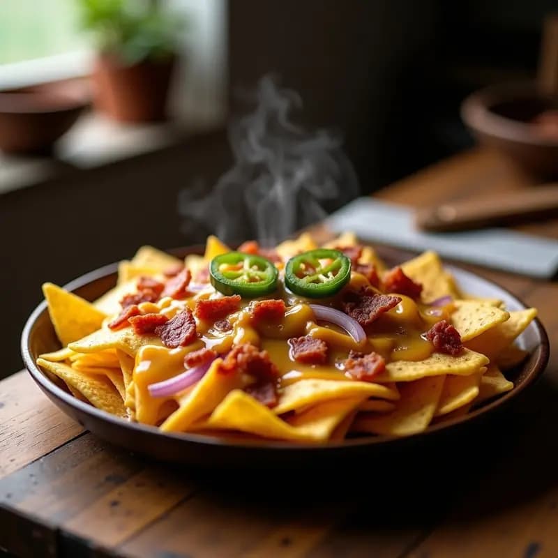 Nachos de Queso Cheddar y Caramelo Salado con Tocino: Fusión de Sabores Adictivos