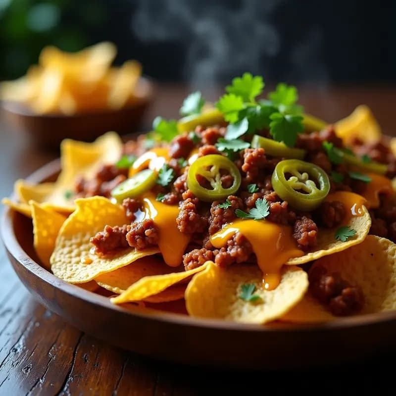Nachos con Queso Cheddar, Carnitas Desmenuzadas y Jalapeños en Escabeche: El Aperitivo que Roba el Show