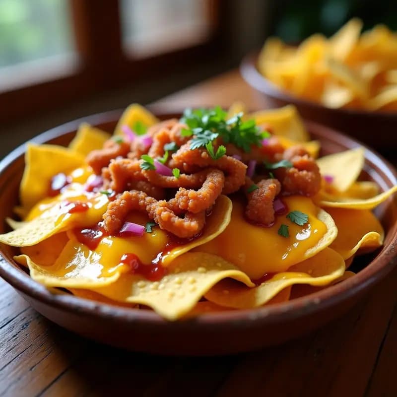 Nachos con Queso Cheddar Fundido y Toppings de Chicharrón: Receta Tex-Mex para Fiestas