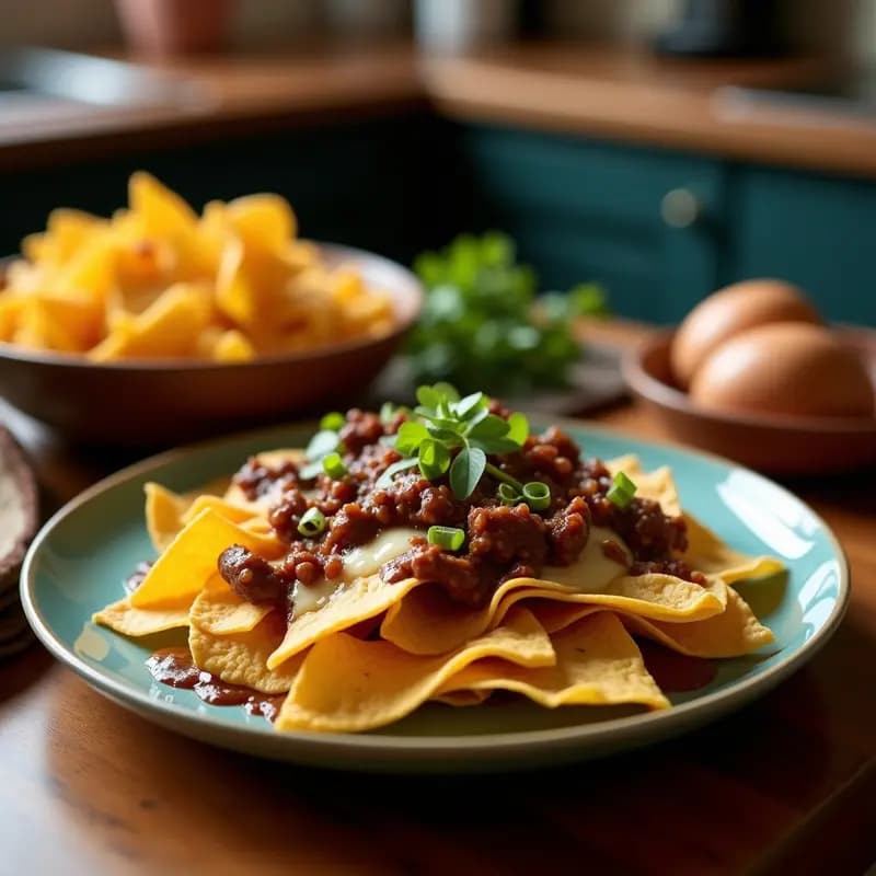 Nachos con Queso Cheddar y Chorizo en Salsa de Chocolate: Receta Mexicana Fusión Dulce-Salada