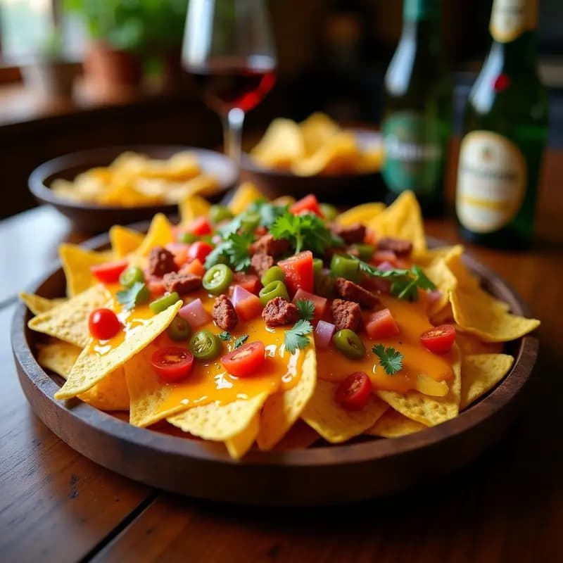 Nachos con Queso Cheddar, Jalapeños y Chorizo Picante: Aperitivo Ideal para Fiestas