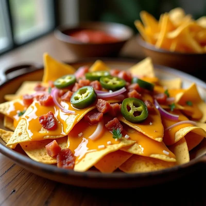 Nachos con Queso Cheddar y Salsa de Caramelo Salado: Aperitivo Adictivo para Fiestas
