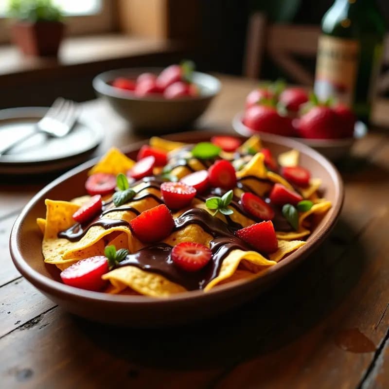 Nachos de Queso Cheddar con Salsa de Chocolate y Fresas: El Snack que Rompe todos los Esquemas