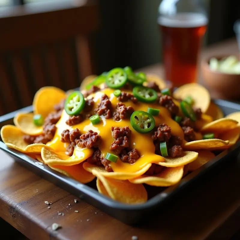 Nachos con Queso Cheddar y Trozos de Hamburguesa: Combina lo Mejor de Dos Mundos