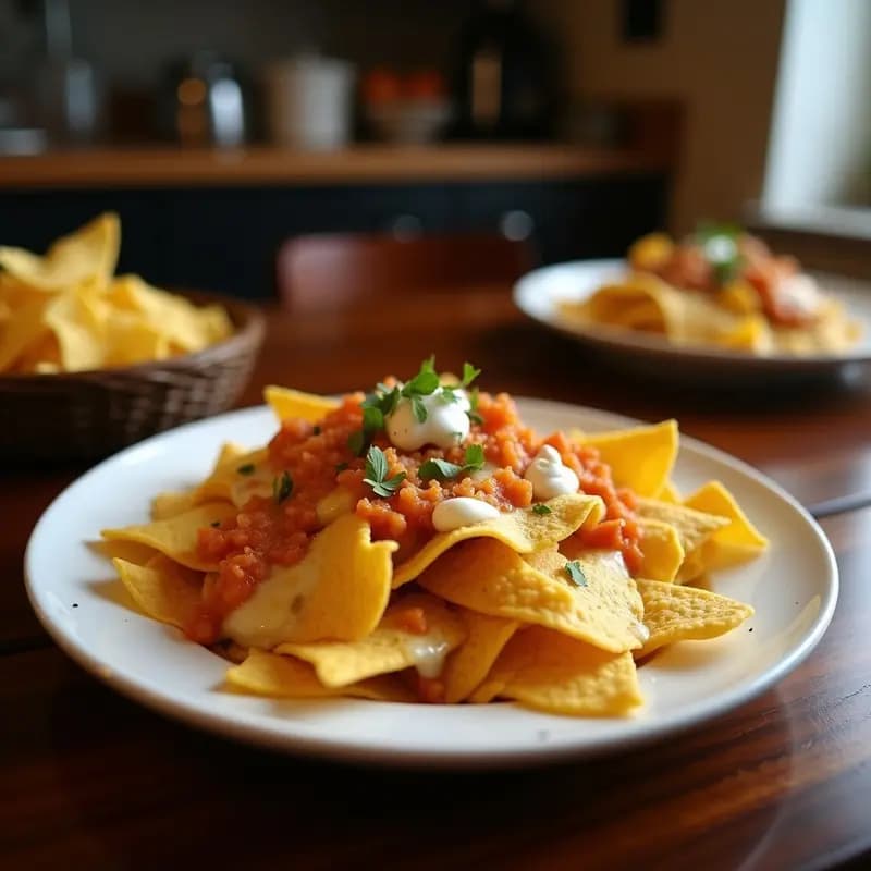Nachos de Queso Fundido con Chicharrones y Salsa de Queso Azul: Snack Ultracalórico