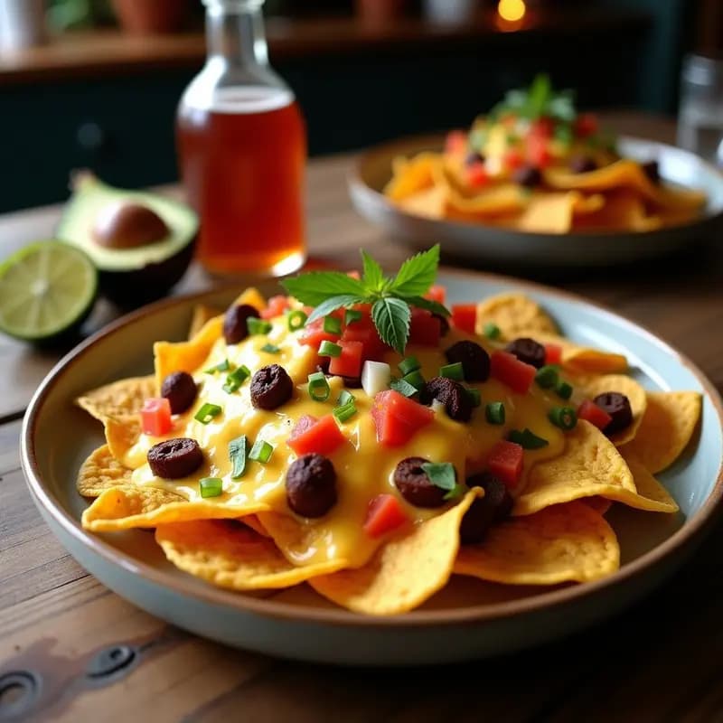 Nachos con Queso Fundido y Chorizo Picante Bañados en Chocolate Negro: Fusión Dulce-Salado Extrema