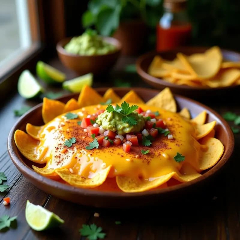 Nachos con Queso Fundido de 3 Tipos y Guacamole de Aguacate Asado: Receta para Compartir