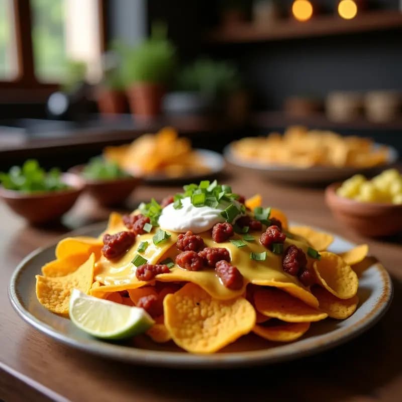 Nachos con Queso Fundido de 4 Tipos, Chorizo y Gominolas: Snack para Fiestas Épicas