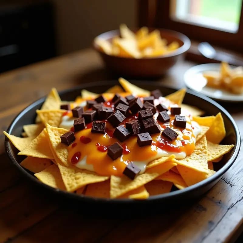 Nachos con Queso Fundido y Chispas de Chocolate: Aperitivo Dulce-Salado que Enloan